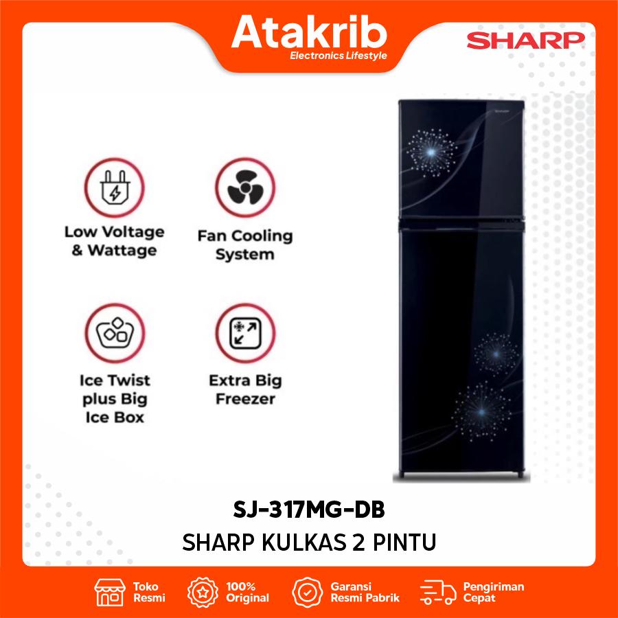SHARP KULKAS 2 PINTU SMALL SJ-317MG-DB 