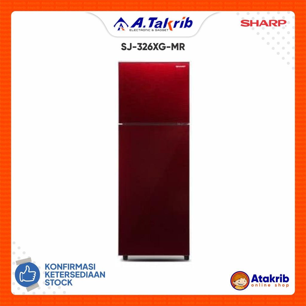 SHARP KULKAS 2 PINTU SMALL SJ-326XG-MR 