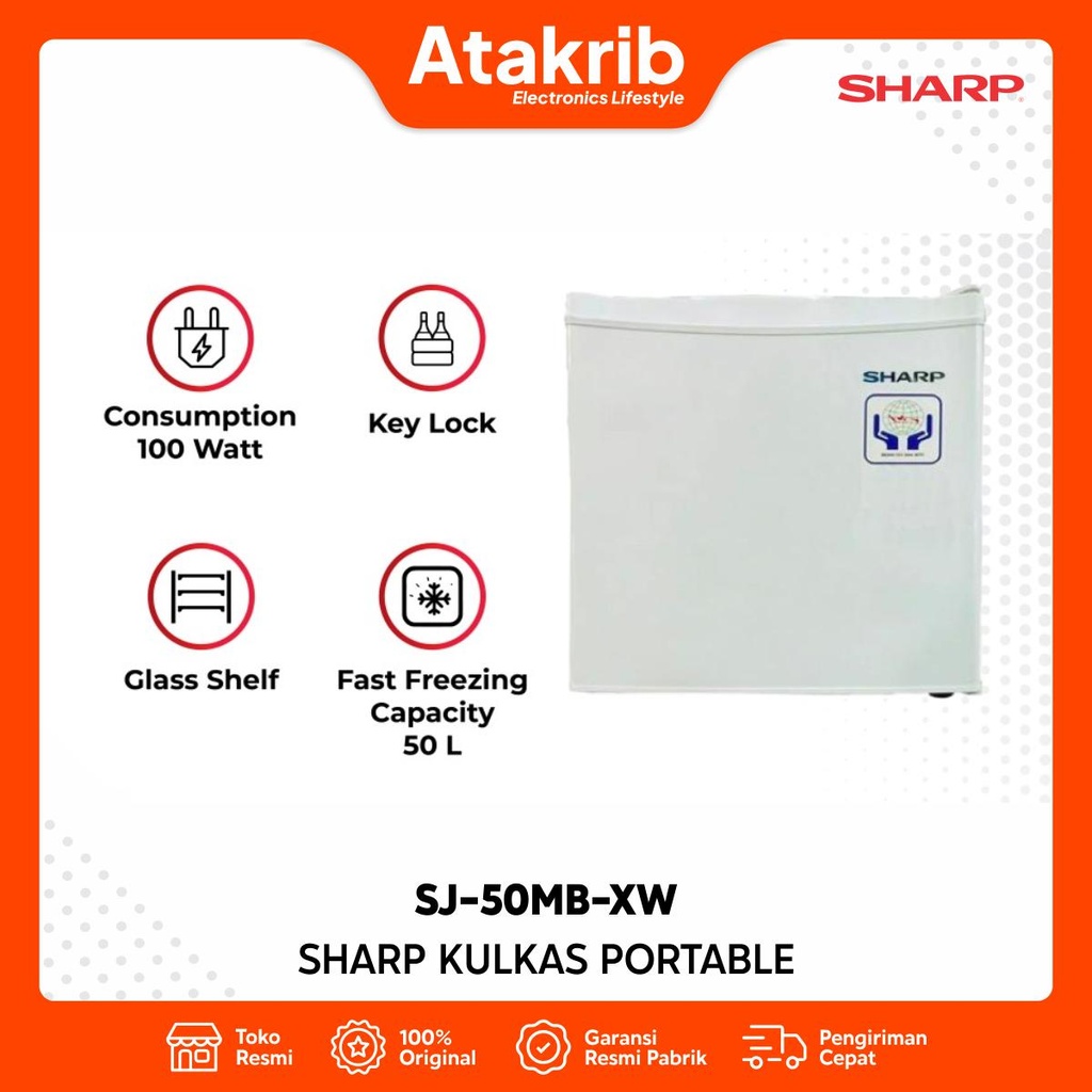 SHARP KULKAS PORTABLE SJ-50MB-XW 