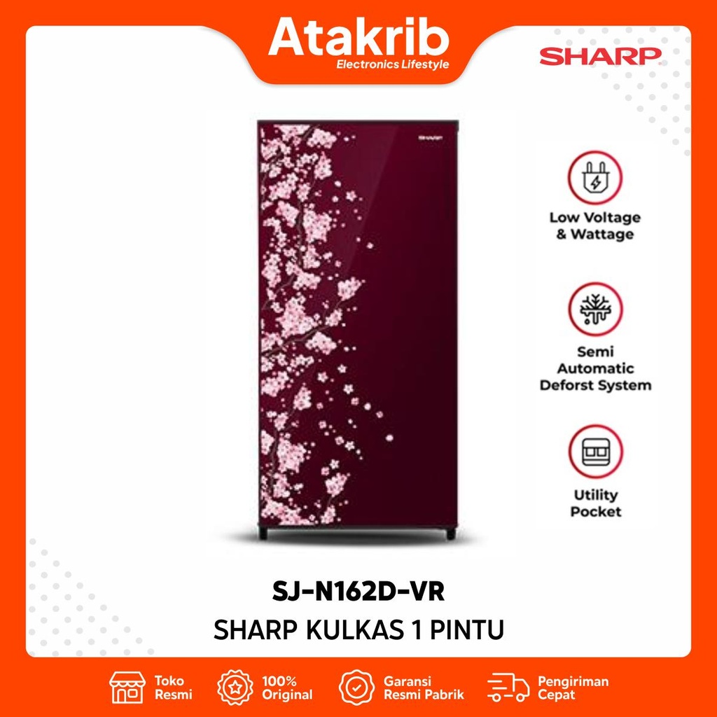 SHARP KULKAS 1 PINTU SJ-N162D-VR 