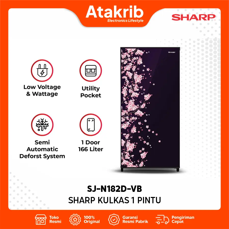 SHARP KULKAS 1 PINTU SJ-N182D-VB 