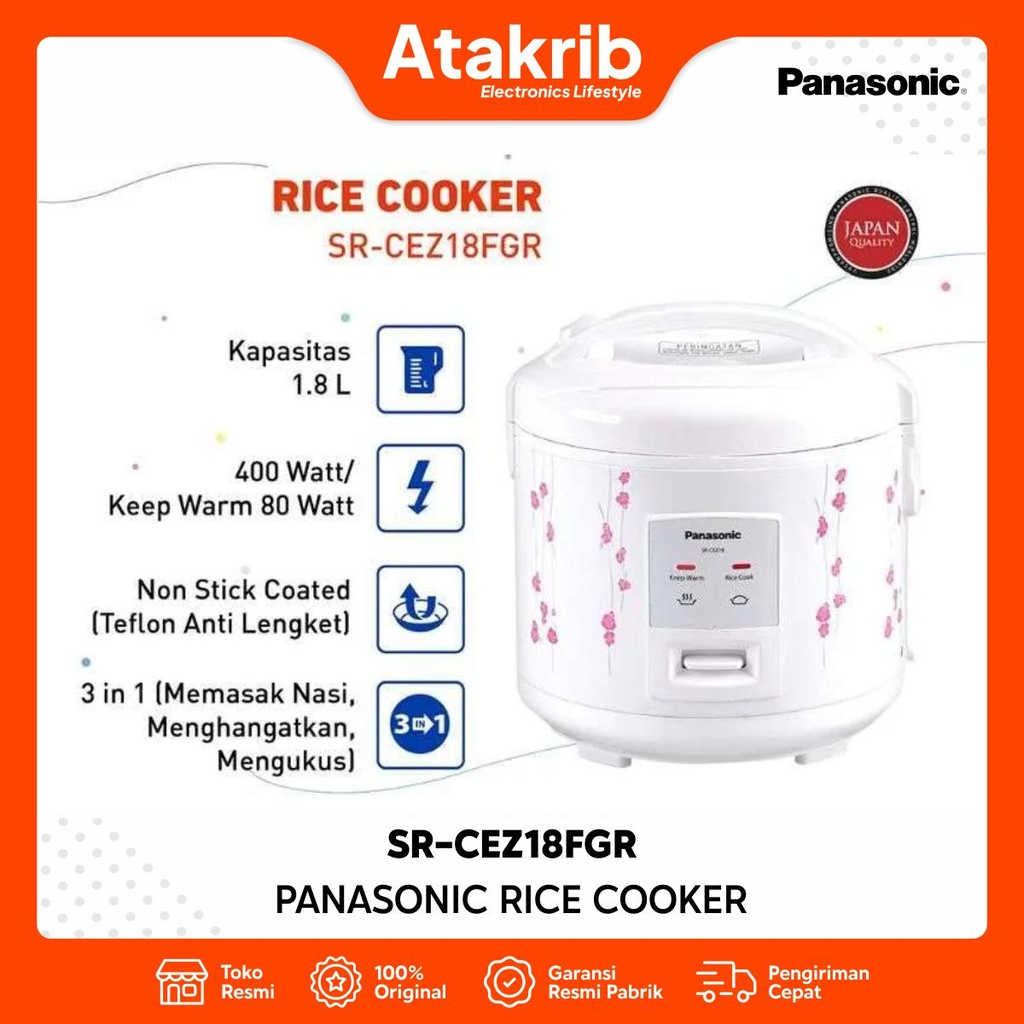 PANASONIC RICE COOKER SR-CEZ18FGR 