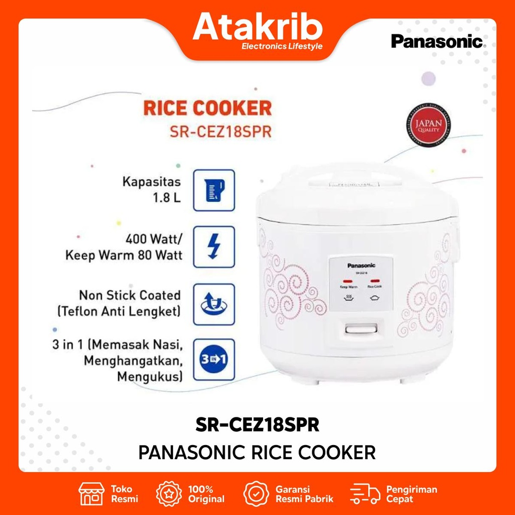 PANASONIC RICE COOKER SR-CEZ18SPR 