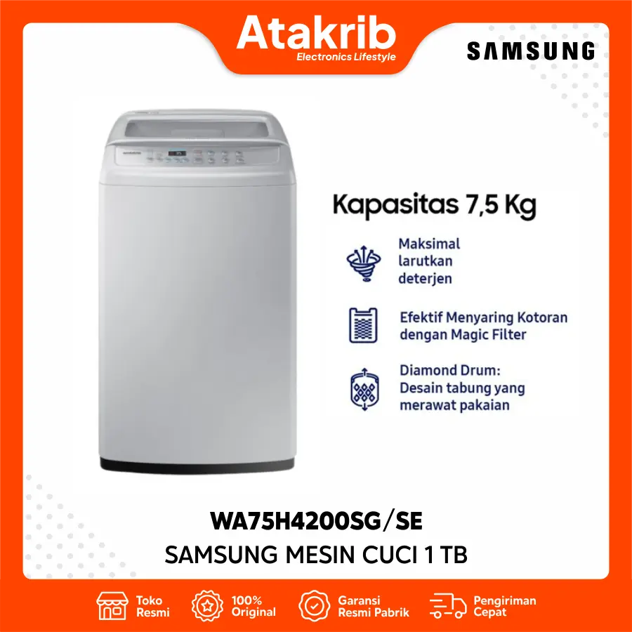 SAMSUNG FULL AUTO 1 TB WA75H4200SG/SE 