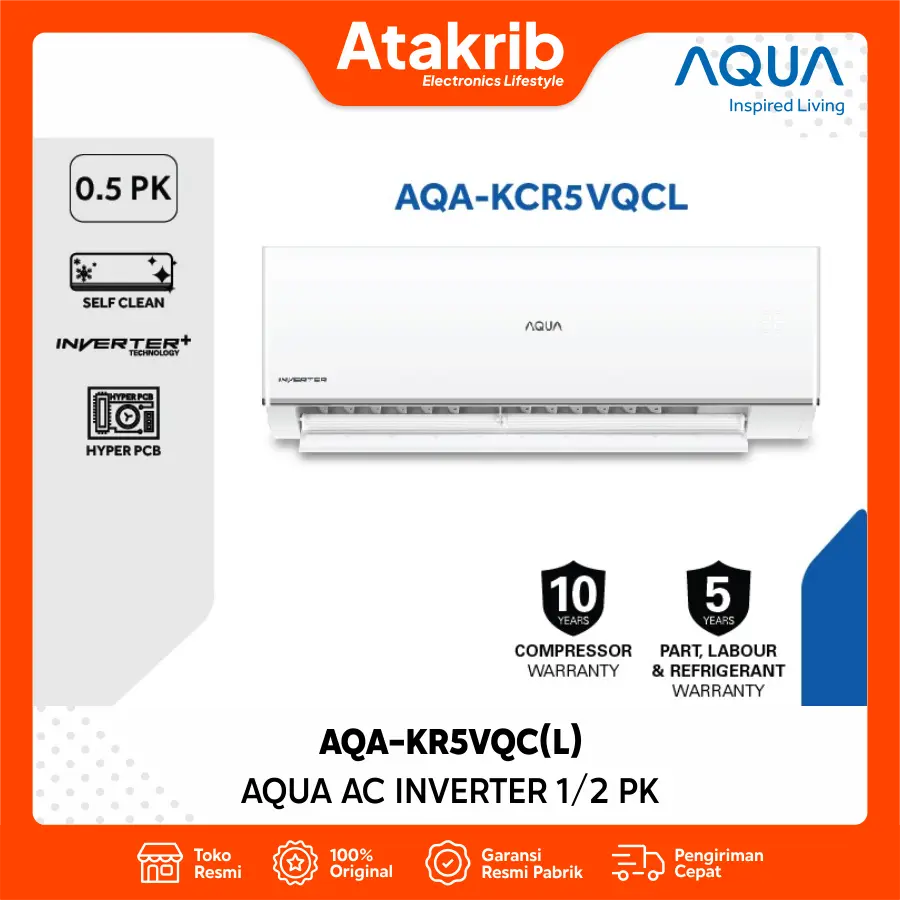 AQUA AC INVERTER 1/2 PK AQA-KR5VQC(L) 