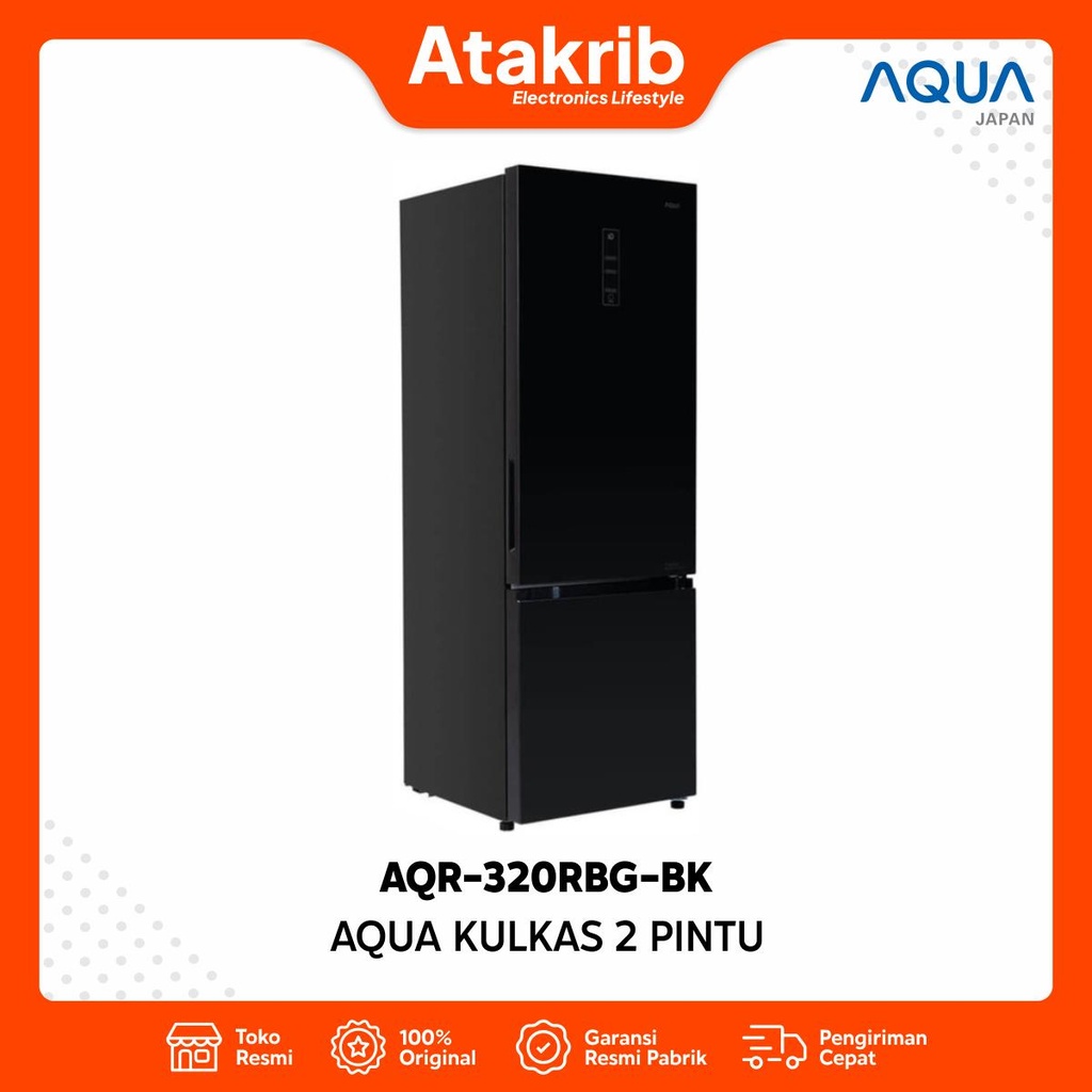 AQUA KULKAS 2 PINTU BIG AQR-320RBG-BK 