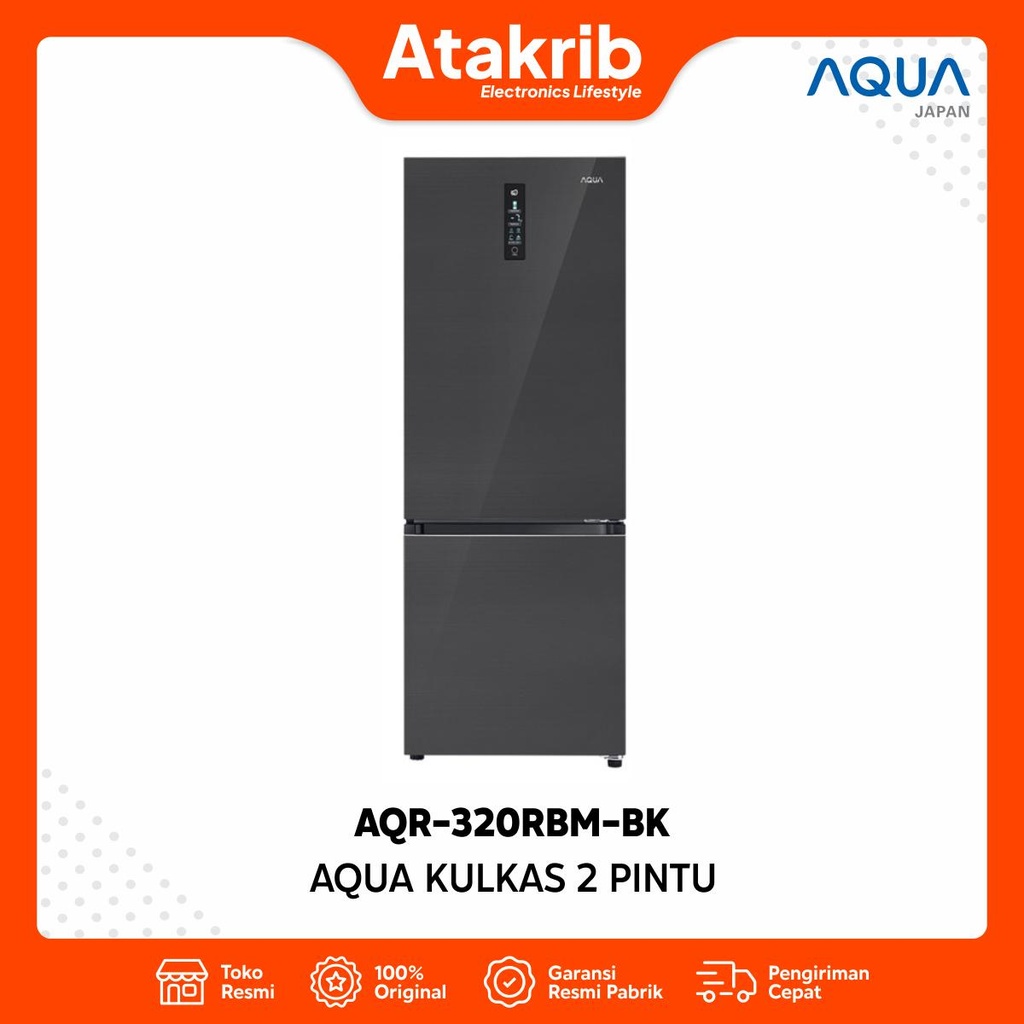 AQUA KULKAS 2 PINTU BIG AQR-320RBM-BK 