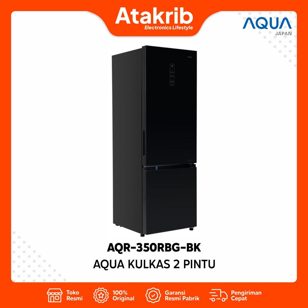 AQUA KULKAS 2 PINTU BIG AQR-350RBG-BK 
