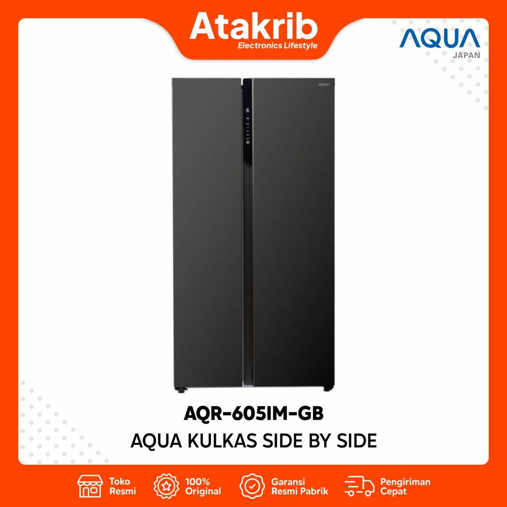 AQUA KULKAS SIDE BY SIDE AQR-605IM-GB 