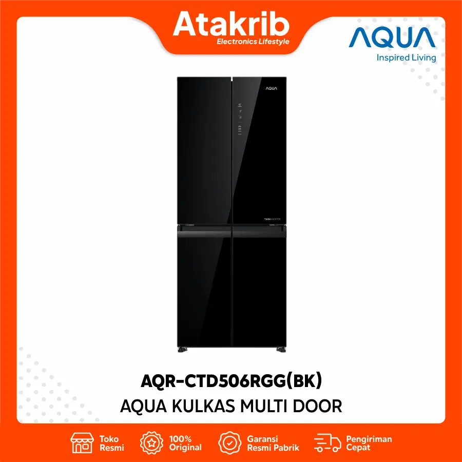 AQUA KULKAS MULTI DOOR AQR-CTD506RGG(BK) 