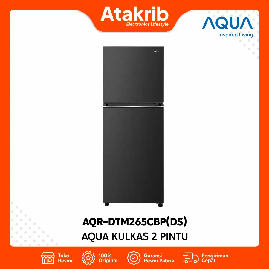 AQUA KULKAS 2 PINTU SMALL AQR-DTM265CBP(DS) 