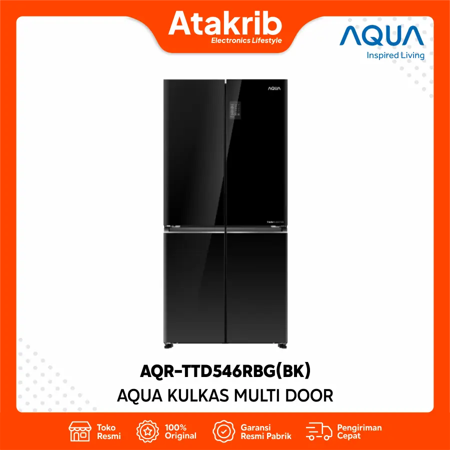 AQUA KULKAS MULTI DOOR AQR-TTD546RBG(BK) 