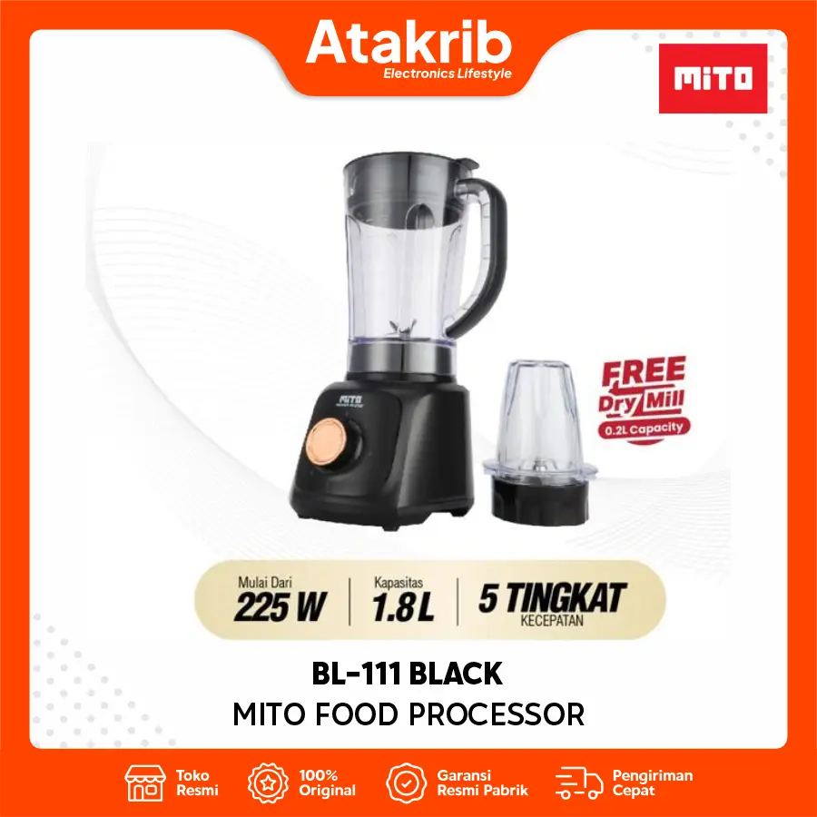 MITO FOOD PROCESSOR BL-111 BLACK 