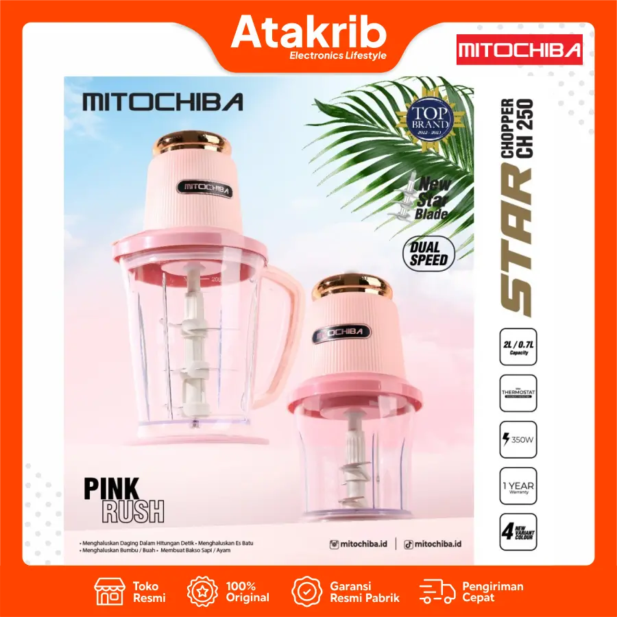 MITOCHIBA FOOD CHOPPER CH-250 PINK 