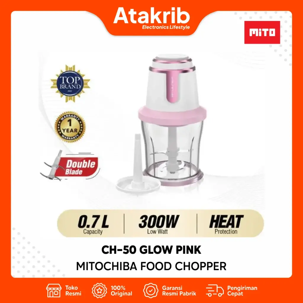 MITOCHIBA FOOD CHOPPER CH-50 GLOW PINK 