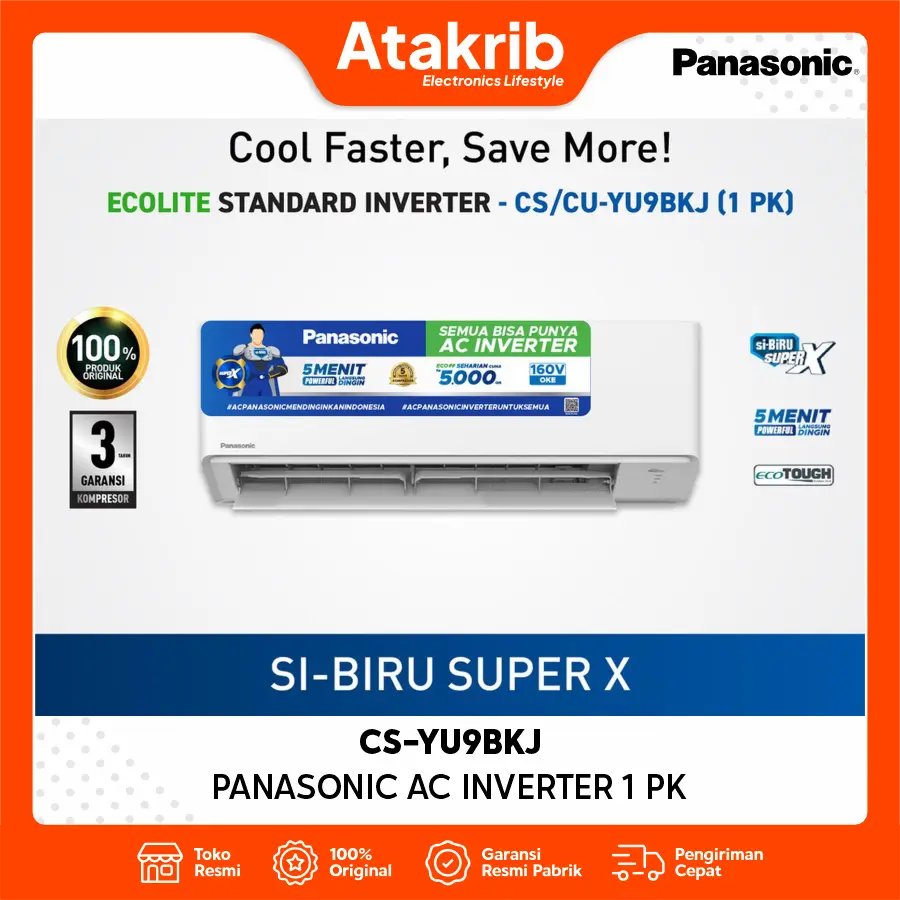 PANASONIC AC INVERTER 1 PK CS-YU9BKJ 
