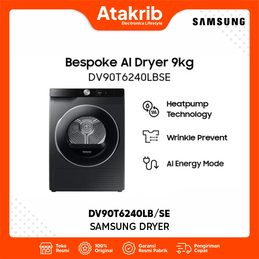 SAMSUNG DRYER DV90T6240LB/SE 