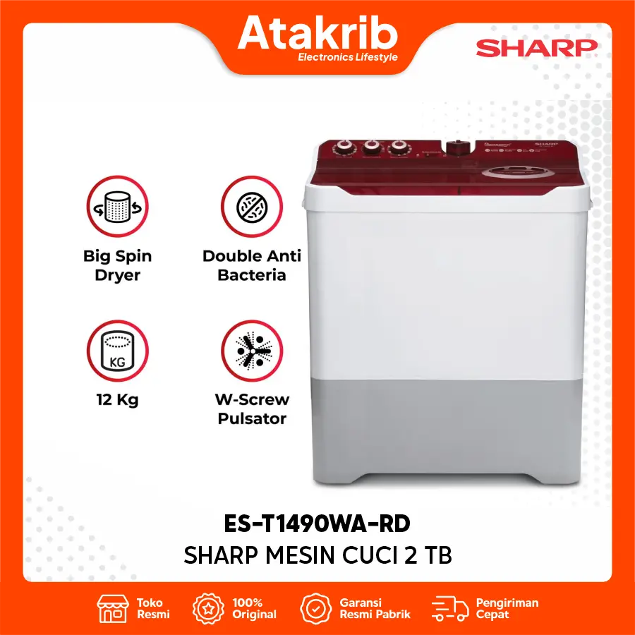 SHARP SEMI AUTO 2 TB ES-T1490WA-RD 