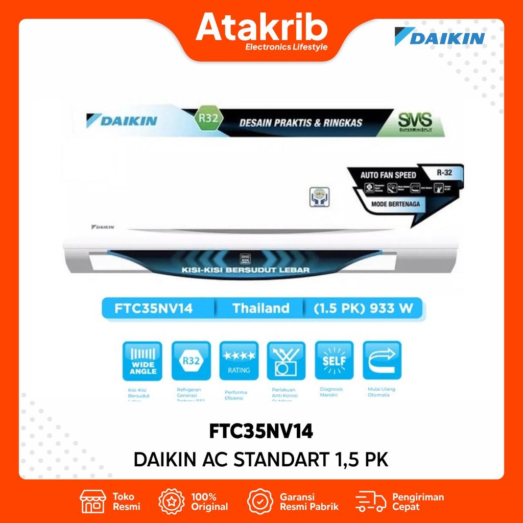 DAIKIN AC STANDART 1,5 PK FTC35NV14 