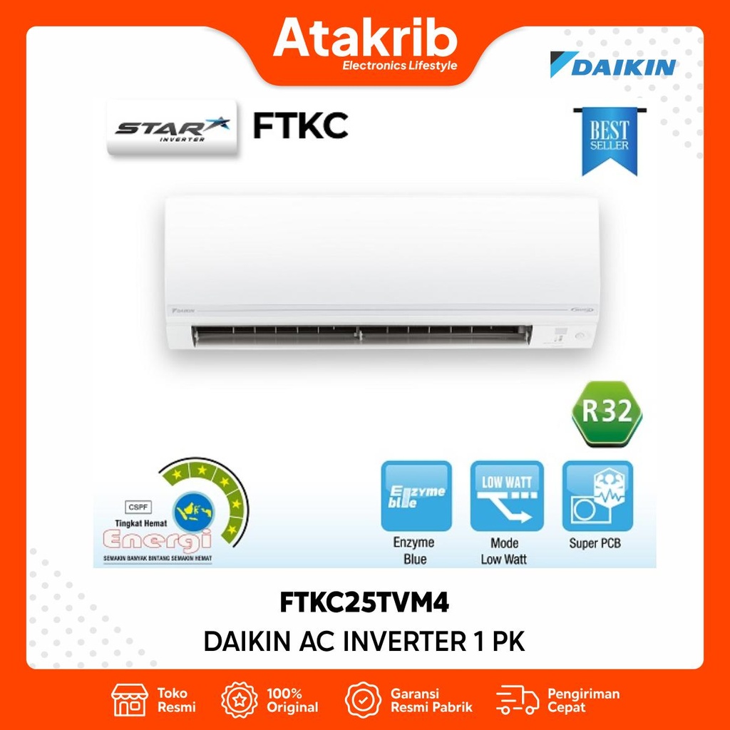 DAIKIN AC INVERTER 1 PK FTKC25TVM4 