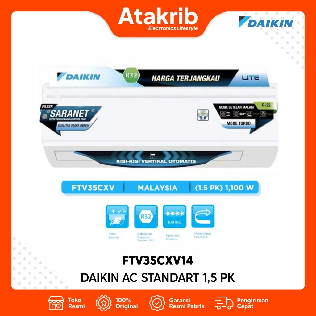DAIKIN AC STANDART 1,5 PK FTV35CXV14 