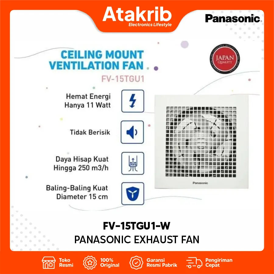 PANASONIC EXHAUST FAN FV-15TGU1-W 