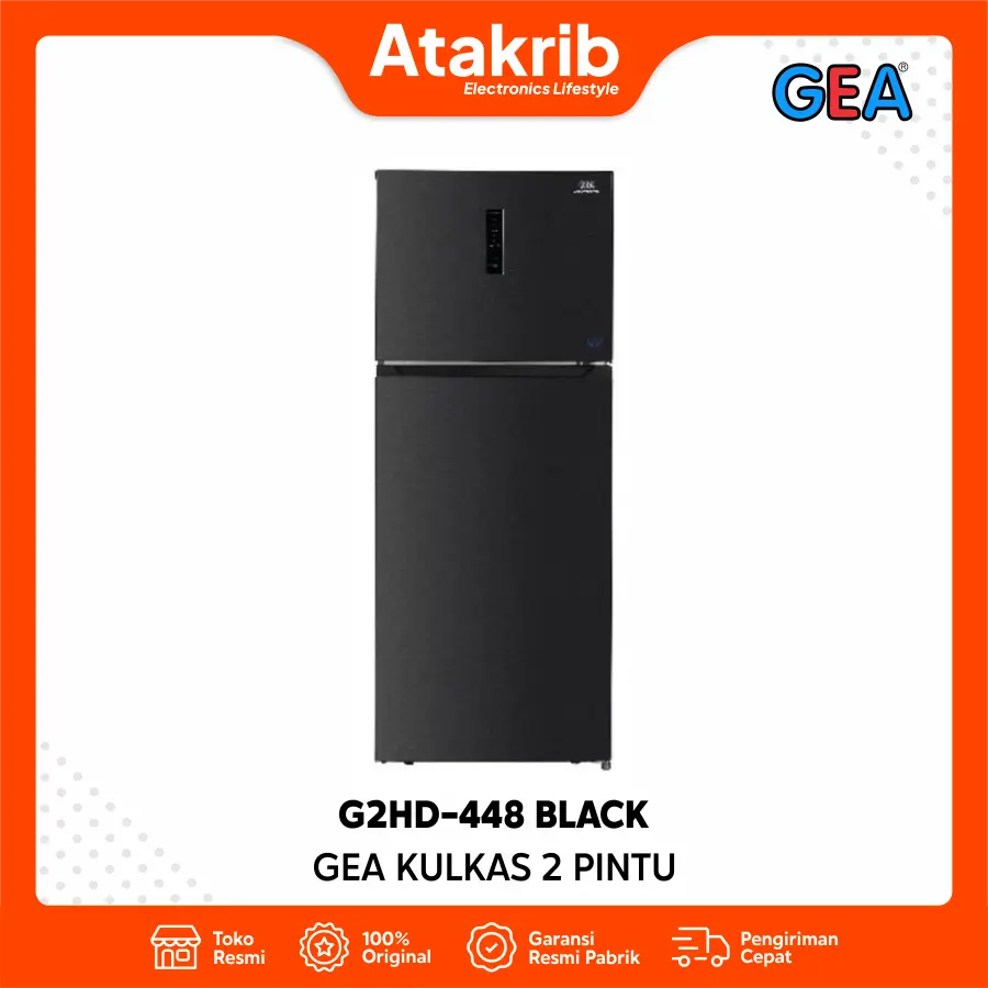 GEA KULKAS 2 PINTU BIG G2HD-448 BLACK 