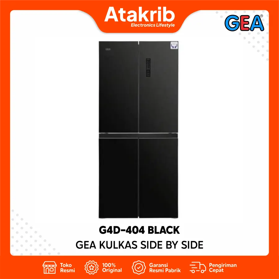 GEA KULKAS SIDE BY SIDE G4D-404 BLACK 