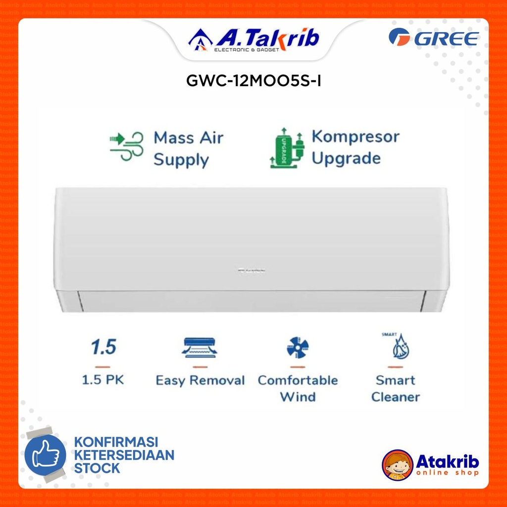 GREE AC STANDART 1,5 PK GWC-12MOO5S-I 