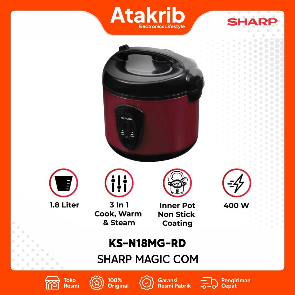 SHARP RICE COOKER KS-N18MG-RD 