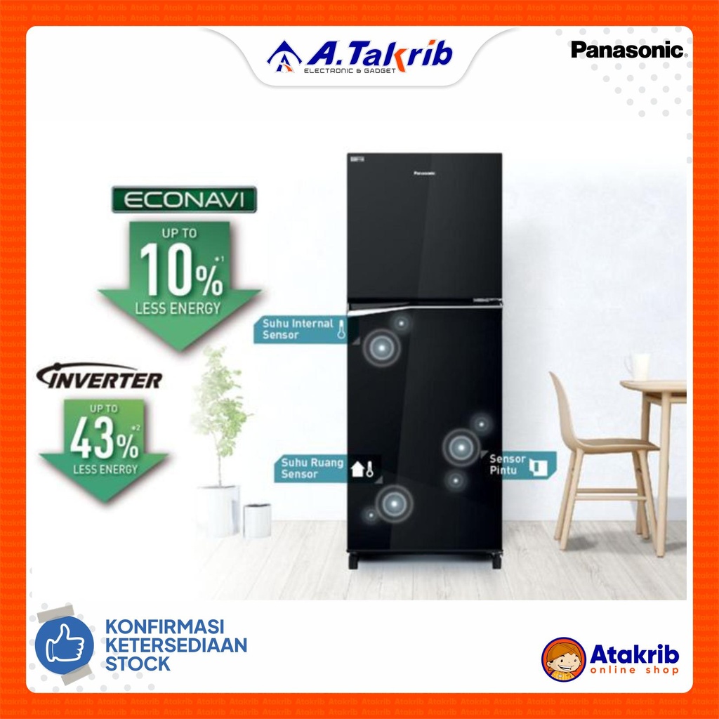 PANASONIC KULKAS 2 PINTU SMALL NR-BB271Q-PK 