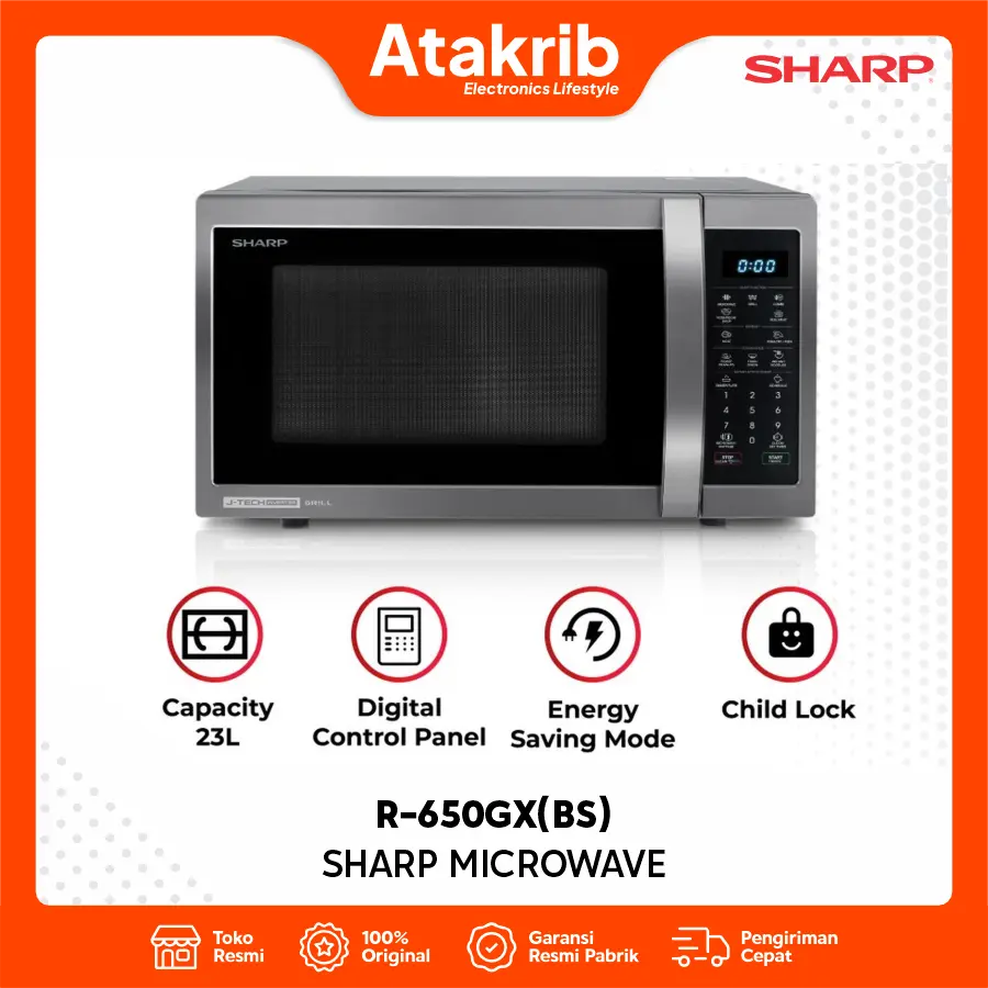SHARP MICROWAVE R-650GX(BS) 