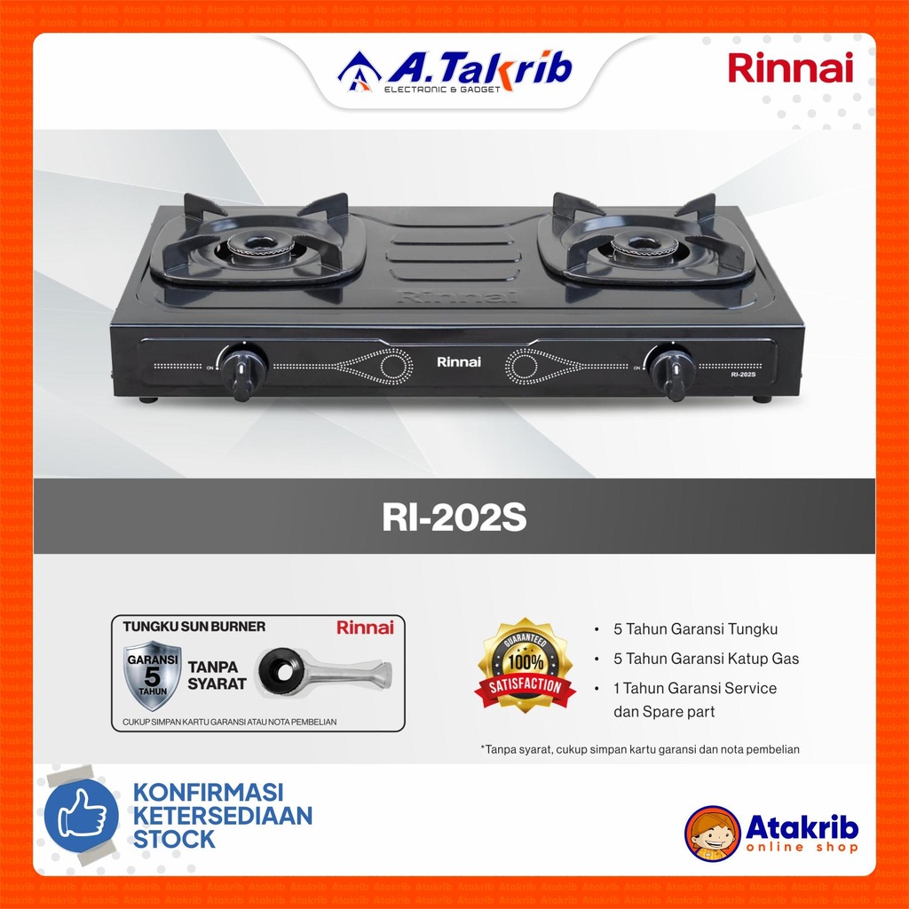 RINNAI KOMPOR GAS KOMERSIAL RI-202S 