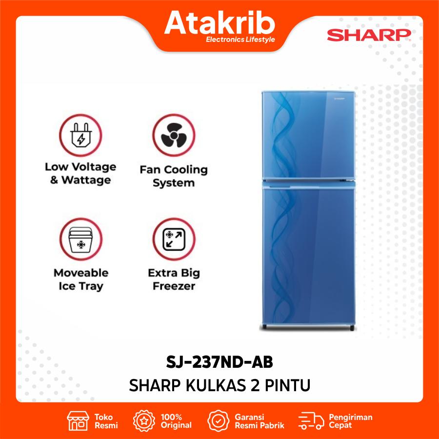 SHARP KULKAS 2 PINTU SMALL SJ-237ND-AB 