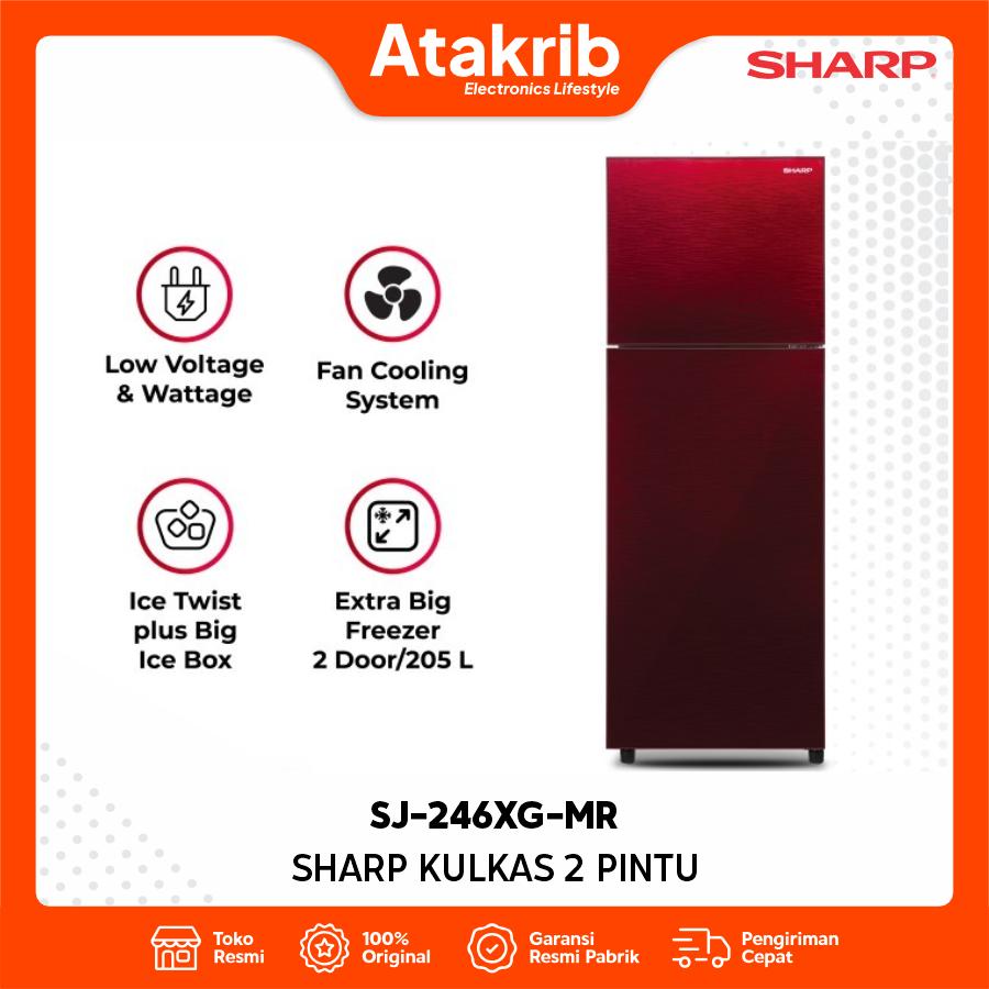 SHARP KULKAS 2 PINTU SMALL SJ-246XG-MR 