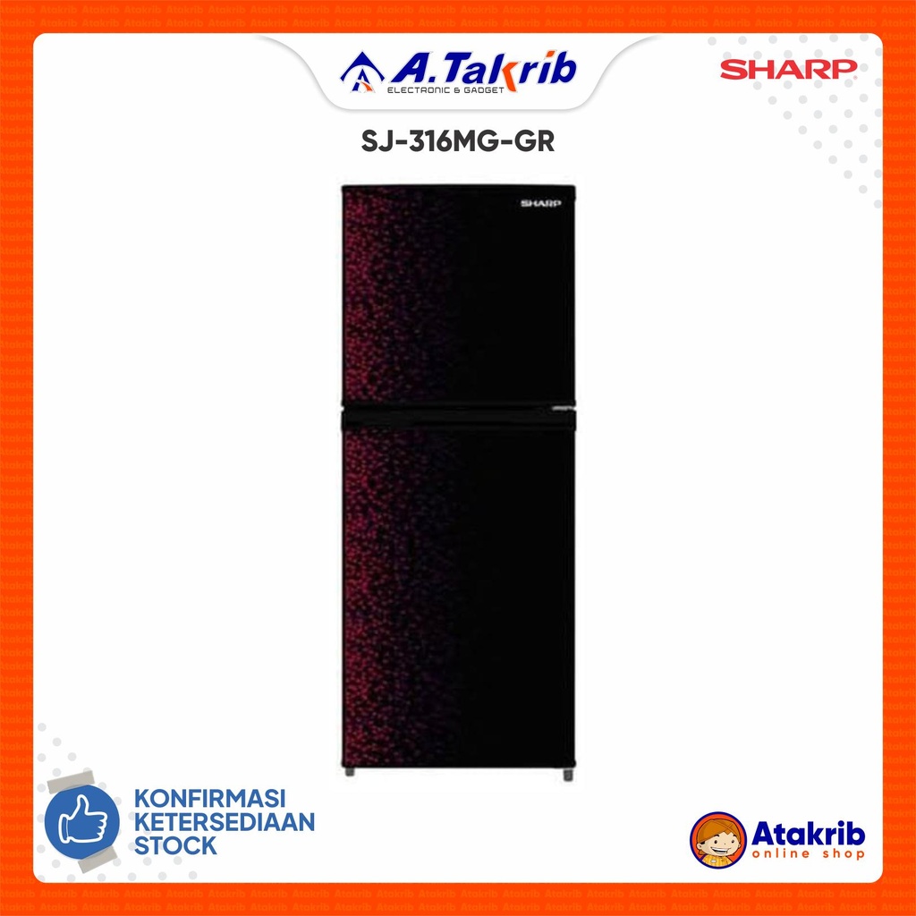 SHARP KULKAS 2 PINTU SMALL SJ-316MG-GR 