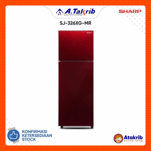 SHARP KULKAS 2 PINTU SMALL SJ-326XG-MR 