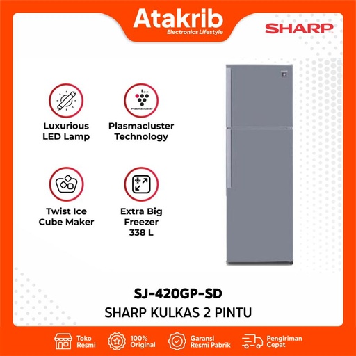 SHARP KULKAS 2 PINTU BIG SJ-420GP-SD 