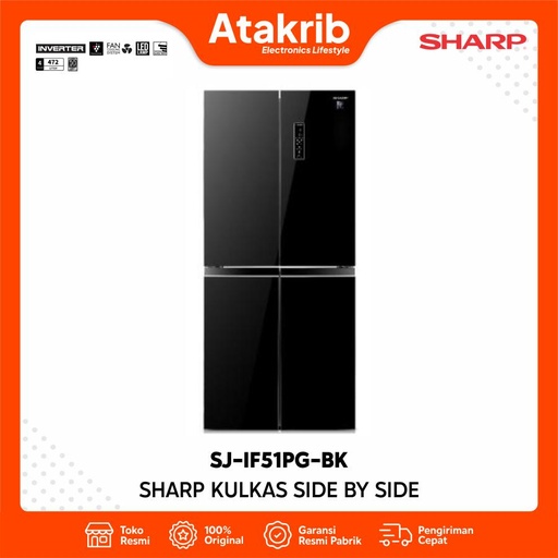 SHARP KULKAS MULTI DOOR SJ-IF51PG-BK 