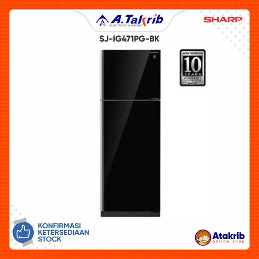SHARP KULKAS 2 PINTU BIG SJ-IG471PG-BK 