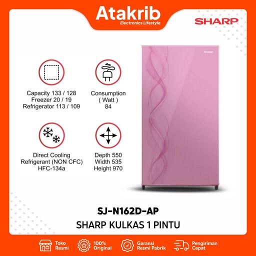 SHARP KULKAS 1 PINTU SJ-N162D-AP 