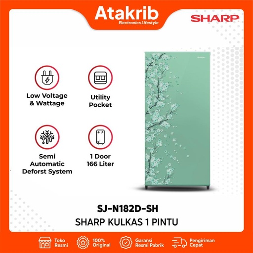 SHARP KULKAS 1 PINTU SJ-N182D-SH 