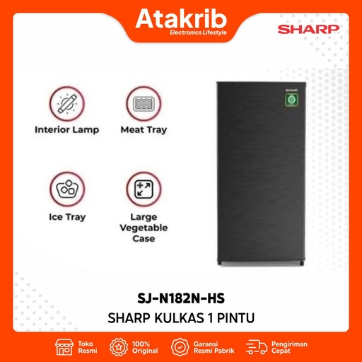 [SJ-N182N-HS] SHARP KULKAS 1 PINTU SJ-N182N-HS 