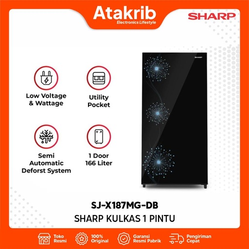 SHARP KULKAS 1 PINTU SJ-X187MG-DB 