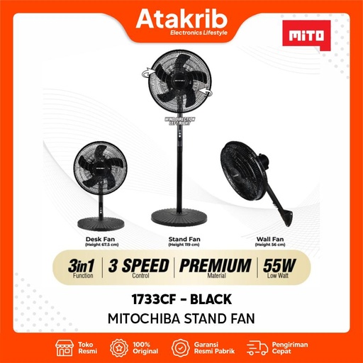 MITOCHIBA STAND FAN 1733CF-BLACK 