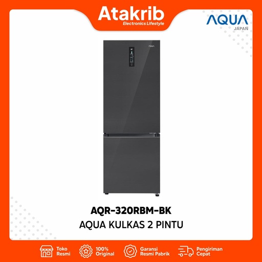 AQUA KULKAS 2 PINTU BIG AQR-320RBM-BK 