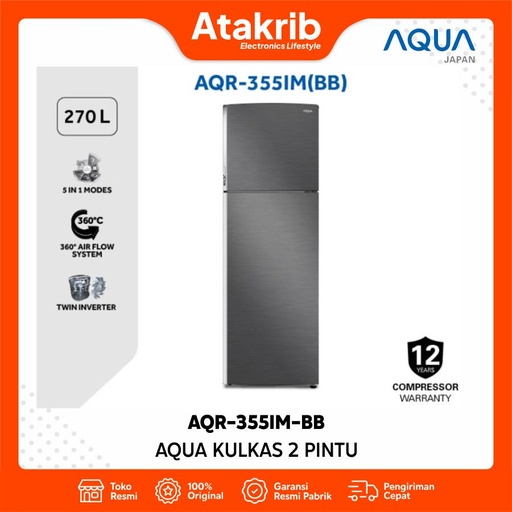 AQUA KULKAS 2 PINTU BIG AQR-355IM-BB 