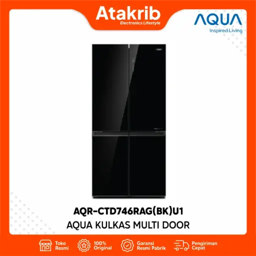 AQUA KULKAS MULTI DOOR AQR-CTD746RAG(BK)U1 