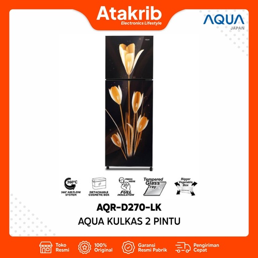 AQUA KULKAS 2 PINTU SMALL AQR-D270-LK 
