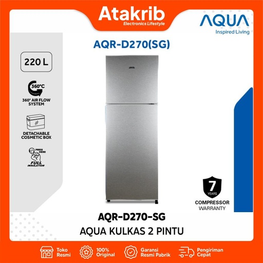 AQUA KULKAS 2 PINTU SMALL AQR-D270-SG 